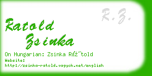 ratold zsinka business card